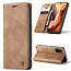 CaseMe - Case for Samsung Galaxy A41 - PU Leather Wallet Case Card Slot Kickstand Magnetic Closure - Braun