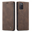 CaseMe - Case for Samsung Galaxy A41 - PU Leather Wallet Case Card Slot Kickstand Magnetic Closure - Coffee Brown