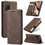 CaseMe - Case for Samsung Galaxy A41 - PU Leather Wallet Case Card Slot Kickstand Magnetic Closure - Coffee Brown