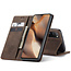 CaseMe - Case for Samsung Galaxy A41 - PU Leather Wallet Case Card Slot Kickstand Magnetic Closure - Coffee Brown