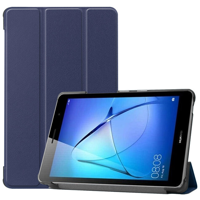 Huawei MatePad T8 hoes - Tri-Fold Book Case - Donker Blauw