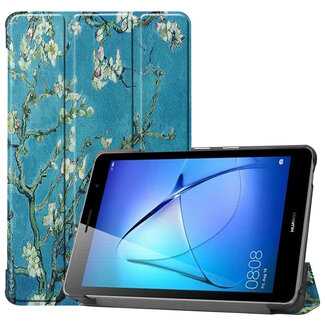 Cover2day Huawei MatePad T8 hoes - Tri-Fold Book Case - Witte Bloesem
