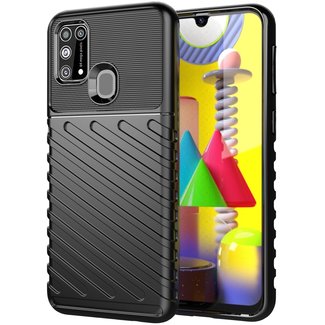 Samsung Galaxy M31 case - Shockproof Armor TPU Back Cover - Black