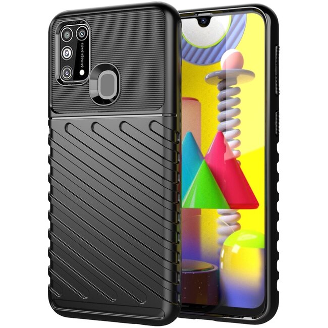 Samsung Galaxy M31 case - Shockproof Armor TPU Back Cover - Black