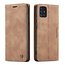 CaseMe - Case for Samsung Galaxy A51 - Wallet Case Whiteh Cardslots and Detachable Flip Zipper Case - Brown