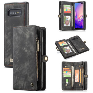 CaseMe CaseMe - Case for Samusng Galaxy S10 - Wallet Case Whiteh Card Holder, Magnetic Detachable Cover - Black