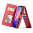 CaseMe - Case for Samsung Galaxy S10 - Wallet Case Whiteh Cardslots and Detachable Flip Zipper Case - Red