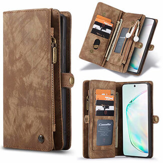 CaseMe CaseMe - Samsung Galaxy S20 Ultra hoesje - 2 in 1 Wallet Book Case - Bruin