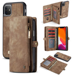 CaseMe - iPhone 11 hoesje - 2 in 1 Wallet Book Case - Bruin