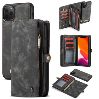 CaseMe CaseMe - iPhone 11 Pro Max Hoesje - 2 in 1 Wallet Book Case - Zwart