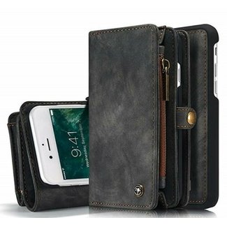 CaseMe CaseMe - Case for iPhone 7/8/SE 2020 - Wallet Case Whiteh Card Holder, Magnetic Detachable Cover - Black