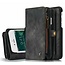 CaseMe - Case for iPhone 7/8/SE 2020 - Wallet Case Whiteh Card Holder, Magnetic Detachable Cover - Black