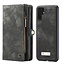 CaseMe - Case for Huawei P30 Pro - Wallet Case Whiteh Card Holder, Magnetic Detachable Cover - Black