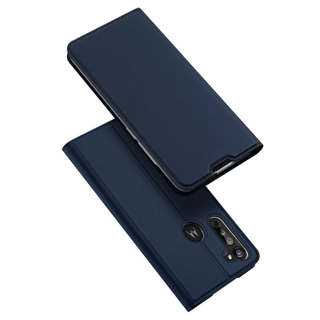 Dux Ducis - Case for Motorola Moto G8 - Ultra Slim PU Leather Flip Folio Case Whiteh Magnetic Closure - Blue