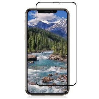Case2go iPhone XS Max - Full Cover Screenprotector - Gehard Glas - Zwart