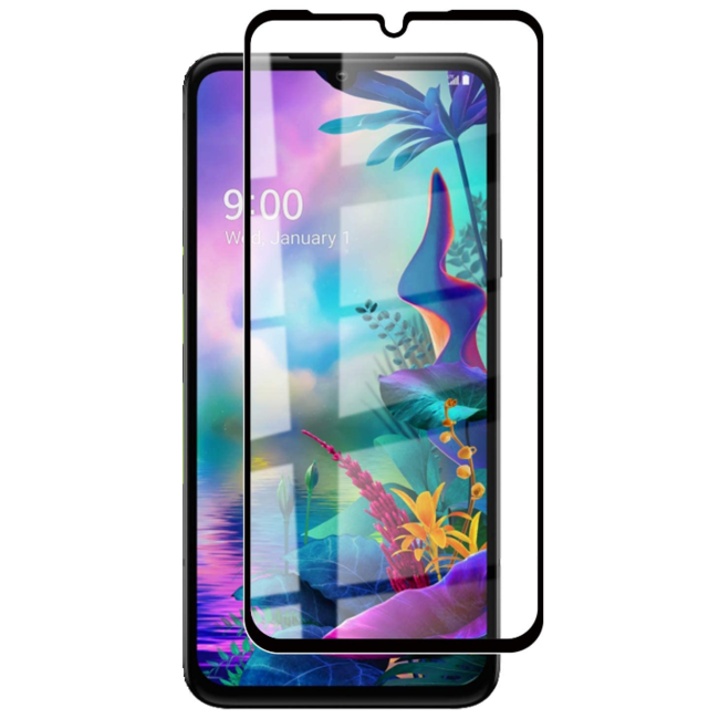 LG V50s ThinQ - Full Cover Screenprotector - Gehard Glas - Black