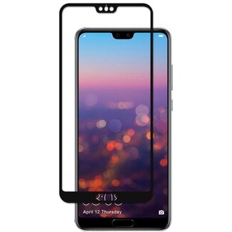 Case2go Huawei P20 Pro - Full Cover Screenprotector - Gehard Glas - Zwart