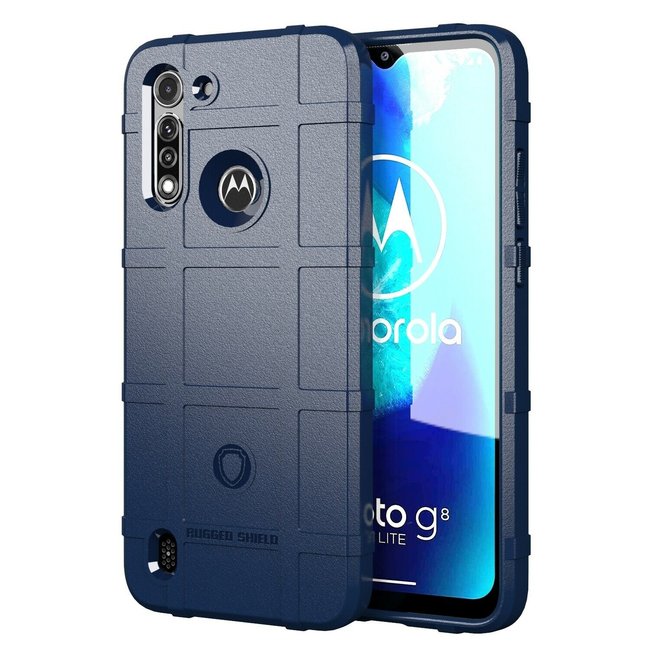 Case for Motorola Moto G8 Power Lite - Heavy Duty Armor Shockproof TPU Cover - Blue