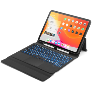 Case2go iPad Pro 11 (2020) case - QWERTY - Bluetooth Keyboard Folio Cover - Keyboard Backlight - Touchpad - Black