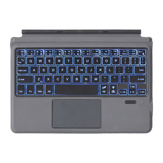 Case2go Microsoft Surface Go 2 / Go - Bluetooth Toetsenbord Cover - Met touchpad en toetsenbord verlichting - Zwart