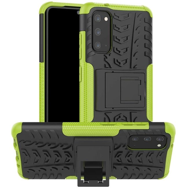 Case for Samsung Galaxy S20 - Heavy Duty Hybrid Tough Rugged Dual Layer Armor - Kickstand Cover - Green