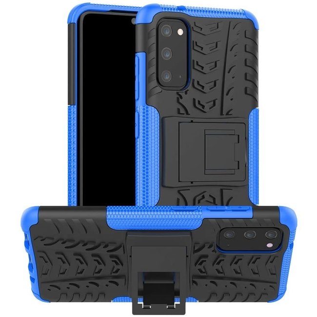 Case for Samsung Galaxy S20 Plus - Heavy Duty Hybrid Tough Rugged Dual Layer Armor - Kickstand Cover - Blue