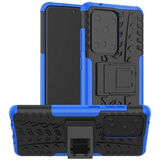 Cover2day Case for Samsung Galaxy S20 Ultra - Heavy Duty Hybrid Tough Rugged Dual Layer Armor - Kickstand Cover - Blue