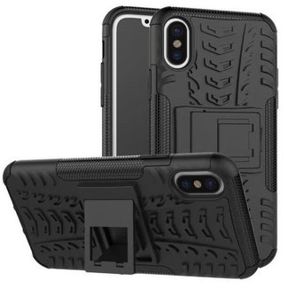 Cover2day Case for iPhone Xs Max - Heavy Duty Hybrid Tough Rugged Dual Layer Armor - Kickstand Cover - Black