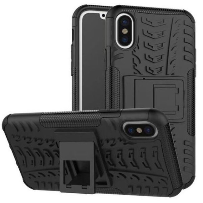 Case for iPhone Xs Max - Heavy Duty Hybrid Tough Rugged Dual Layer Armor - Kickstand Cover - Black