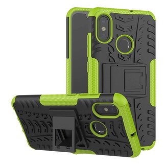 Cover2day Case for Xiaomi Mi 8 - Heavy Duty Hybrid Tough Rugged Dual Layer Armor - Kickstand Cover - Green