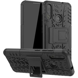 Cover2day Case for Motorola Moto E6 Plus - Heavy Duty Hybrid Tough Rugged Dual Layer Armor - Kickstand Cover - Black