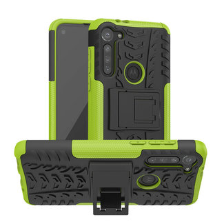 Cover2day Case for Motorola Moto G8 - Heavy Duty Hybrid Tough Rugged Dual Layer Armor - Kickstand Cover - Green