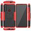 Case for Motorola Moto G8 - Heavy Duty Hybrid Tough Rugged Dual Layer Armor - Kickstand Cover - Red