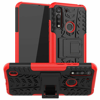 Cover2day Case for Motorola Moto G8 Power Lite - Heavy Duty Hybrid Tough Rugged Dual Layer Armor - Kickstand Cover - Red