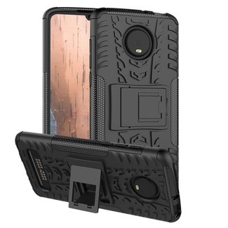 Cover2day Case for Motorola Moto Z4 Play - Heavy Duty Hybrid Tough Rugged Dual Layer Armor - Kickstand Cover - Black