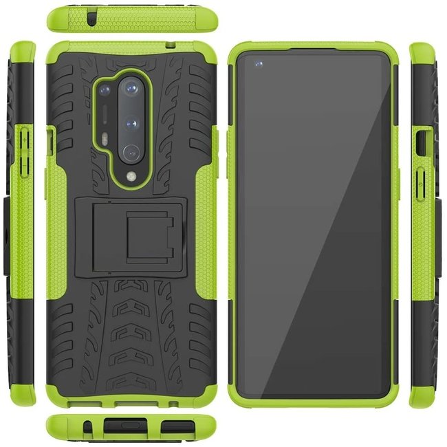 Case for OnePlus 8 Pro - Heavy Duty Hybrid Tough Rugged Dual Layer Armor - Kickstand Cover - Green