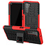 Case for Huawei P40 - Heavy Duty Hybrid Tough Rugged Dual Layer Armor - Kickstand Cover - Red