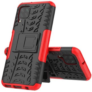 Cover2day Case for Huawei P40 lite - Heavy Duty Hybrid Tough Rugged Dual Layer Armor - Kickstand Cover - Red