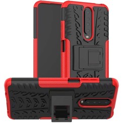 Case for Xiaomi Redmi K30 - Heavy Duty Hybrid Tough Rugged Dual Layer Armor - Kickstand Cover - Red