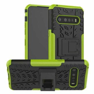 Cover2day Case for LG V60 ThinQ 5G - Heavy Duty Hybrid Tough Rugged Dual Layer Armor - Kickstand Cover - Green