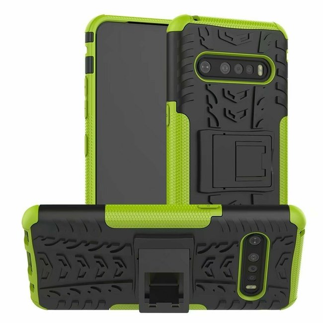 Case for LG V60 ThinQ 5G - Heavy Duty Hybrid Tough Rugged Dual Layer Armor - Kickstand Cover - Green