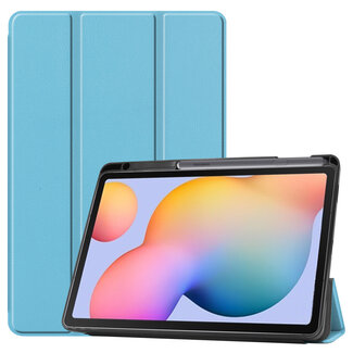 Cover2day Case2go - Case for Samsung Galaxy Tab S6 Lite - Slim Tri-Fold Book Case - Lightweight Smart Cover mit Stylus Pen holder - Blue