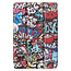 Case2go - Case for Samsung Galaxy Tab S6 Lite - Slim Tri-Fold Book Case - Lightweight Smart Cover mit Stylus Pen holder - Graffiti