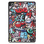 Case2go - Case for Samsung Galaxy Tab S6 Lite - Slim Tri-Fold Book Case - Lightweight Smart Cover mit Stylus Pen holder - Graffiti