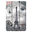 Case2go - Case for Samsung Galaxy Tab S6 Lite - Slim Tri-Fold Book Case - Lightweight Smart Cover mit Stylus Pen holder - Eiffeltower