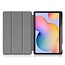 Case2go - Case for Samsung Galaxy Tab S6 Lite - Slim Tri-Fold Book Case - Lightweight Smart Cover mit Stylus Pen holder - White bloom