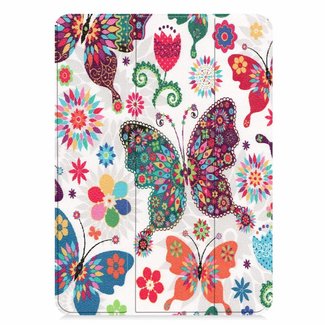 Cover2day Case2go - Case for iPad Pro 11 (2018) - Slim Tri-Fold Book Case - Lightweight Smart Cover - Butterflies