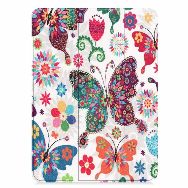 Case2go - Case for iPad Pro 11 (2018) - Slim Tri-Fold Book Case - Lightweight Smart Cover - Butterflies