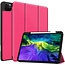 Case2go - Case for iPad Pro 11 (2020) - Slim Tri-Fold Book Case - Lightweight Smart Cover Whiteh Pencil Holder - Hot Pink