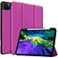 Case2go - Case for iPad Pro 11 (2020) - Slim Tri-Fold Book Case - Lightweight Smart Cover Whiteh Pencil Holder - Purple